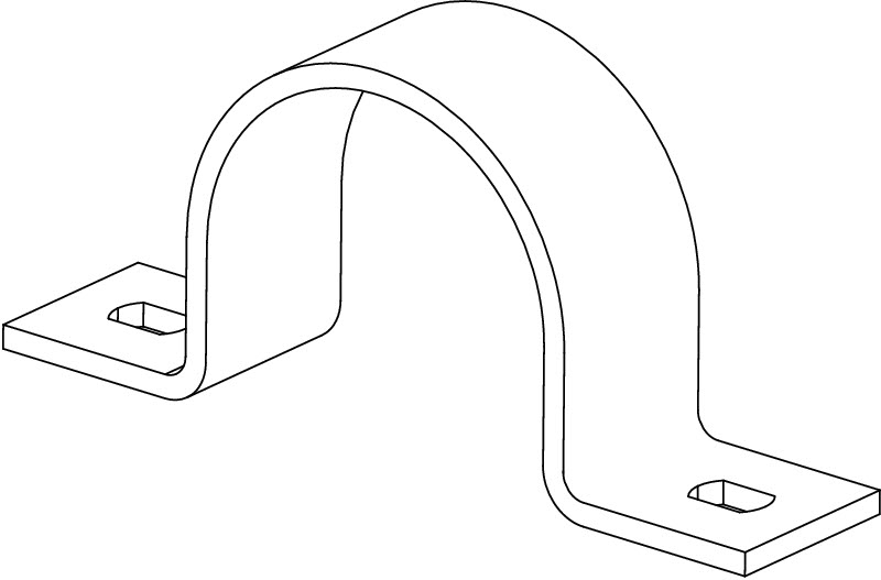 Скоба крепежная двухлапковая, усиленная D=50 мм, S=3 мм, горячий цинк