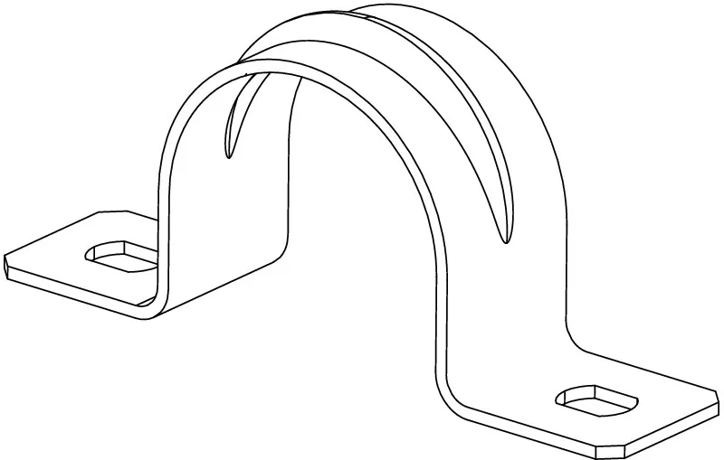 Крепежная скоба металлическая двухлапковая 25 мм