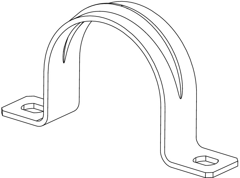 Скоба крепежная двухлапковая d40мм 605 40 V4A метал