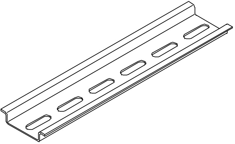 DIN- рейка перфорированная оцинкованная 35x7,5x2000 мм, ТОЛЩИНА СТАЛИ 1ММ