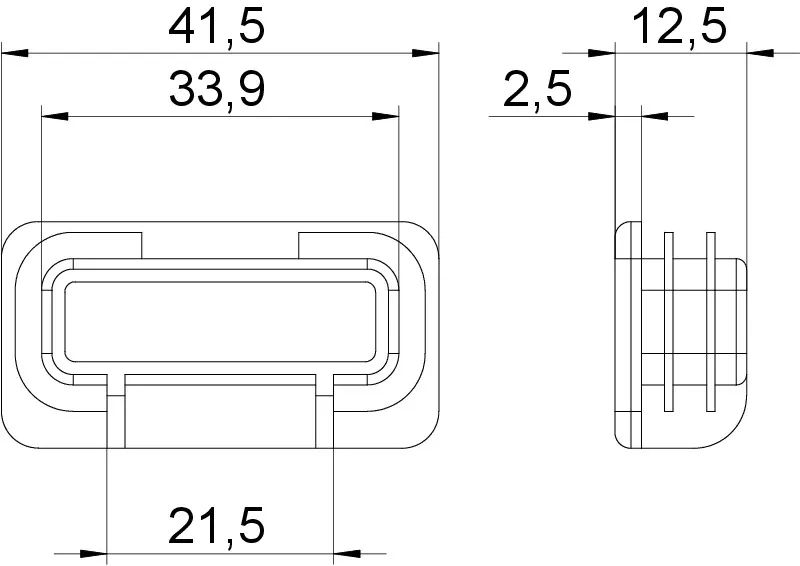 Заглушка для рейки 41x21 мм