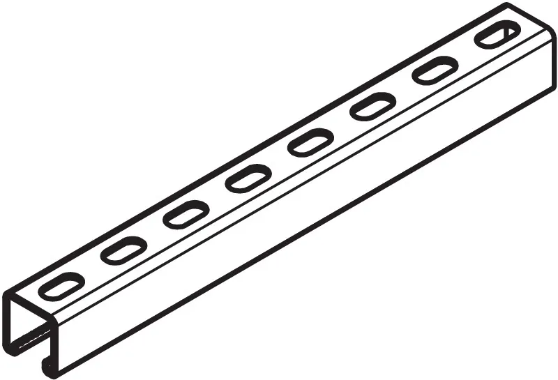Профиль STRUT перфорированный по основанию, 41х41x3000 мм, S=2,5 мм, оцинкованная сталь