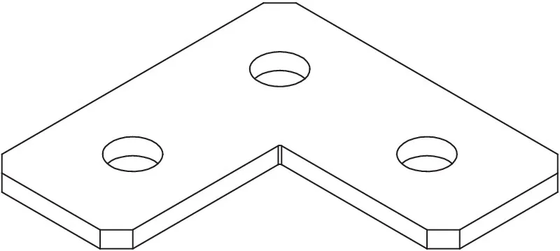 Соединительная пластина L-образная 90x90x40x5 мм