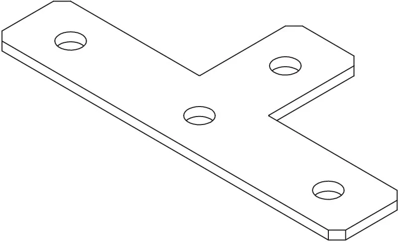 Соединительная пластина Т-образная 200x95x40x5 мм