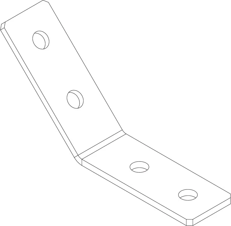 Соединительная пластина 45°, с 4 отверстиями 101x101x40x5 мм