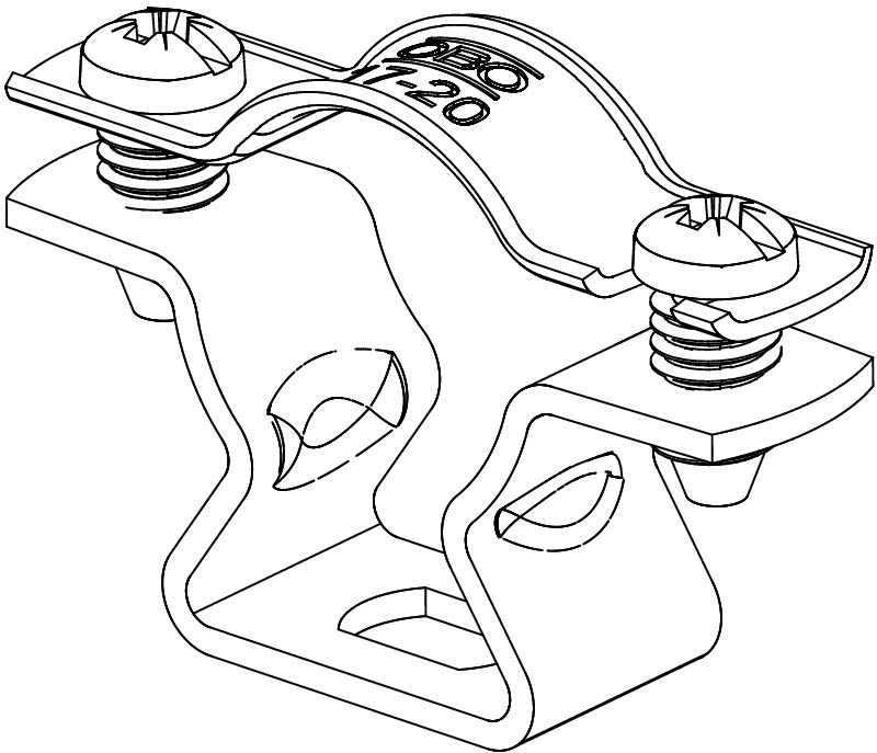 Скоба крепежная дистанционная D=17-20 мм (с продольным отверстием), гальваническое цинкование