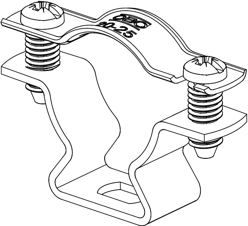 Скоба крепежная дистанционная D=20-25 мм (с продольным отверстием), гальваническое цинкование