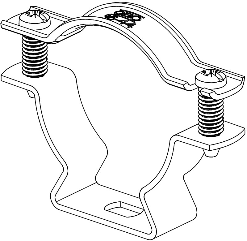 Крепежная скоба дистанционная 36-44 мм (с продольным отверстием) с гальваническим покрытием