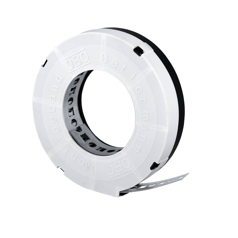 Лента монтажная перфорированная 26х1,0 мм в пластиковом чехле, сталь, конвейерное цинкование (рулон 10 м)