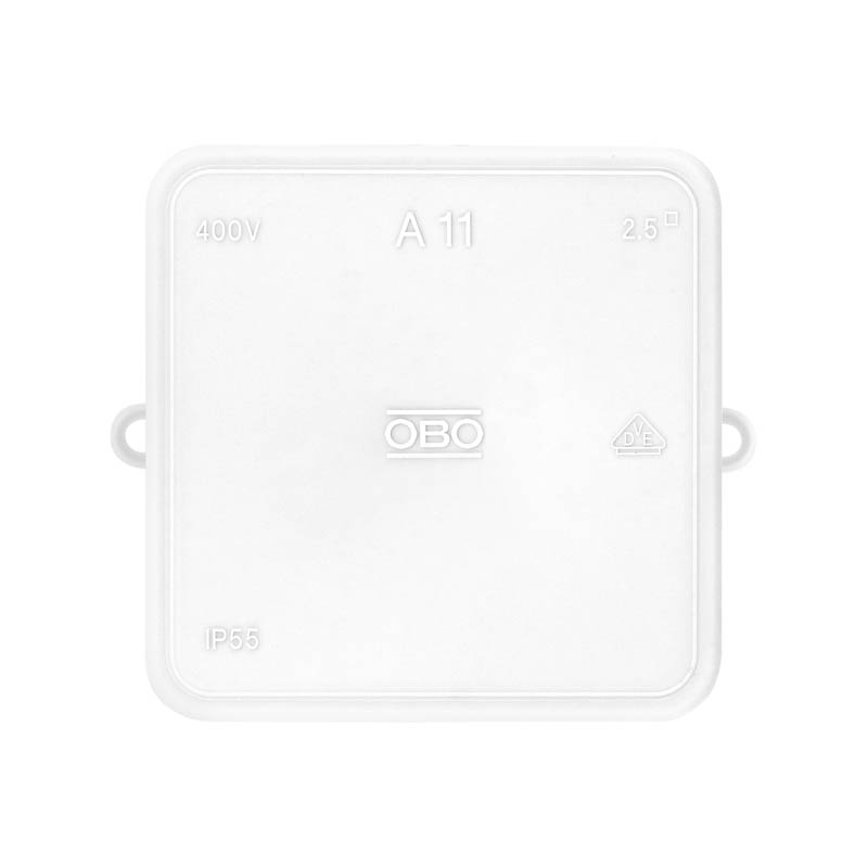 Коробка распределительная A11, 75х75х35 мм, внешний размер 85x85x40 мм, IP55, вводы d16х12, белая