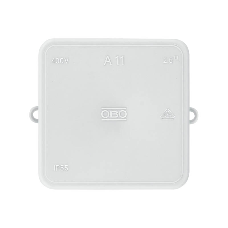 Коробка распределительная A11, 75х75х35 мм, внешний размер 85x85x40 мм, IP55, вводы d16х12, серая