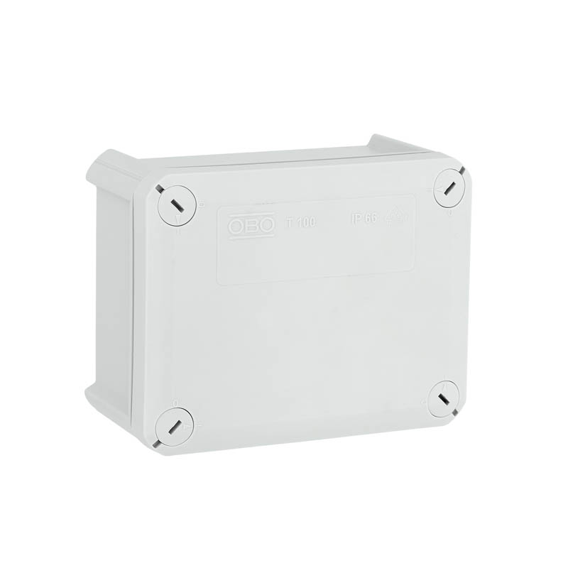 Коробка распределительная T100, 136х102х57 мм, внешний размер 150x116x67 мм, IP66, сплошная стенка, серая