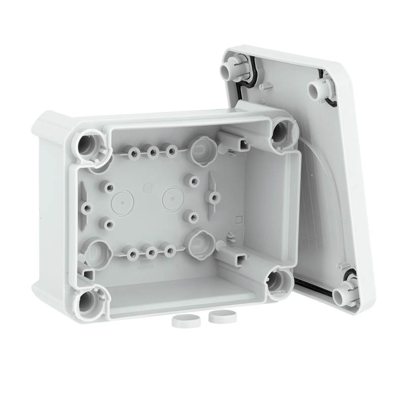 Коробка распределительная T100, 136х102х57 мм, внешний размер 150x116x67 мм, IP66, сплошная стенка, серая