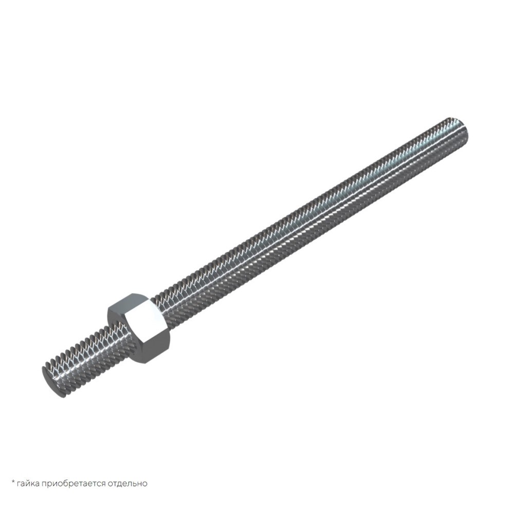 Шпилька резьбовая М6x2000 мм, класс прочности 5.8, DIN 976-1 (совм. DIN 975), сталь, гальваническое цинкование