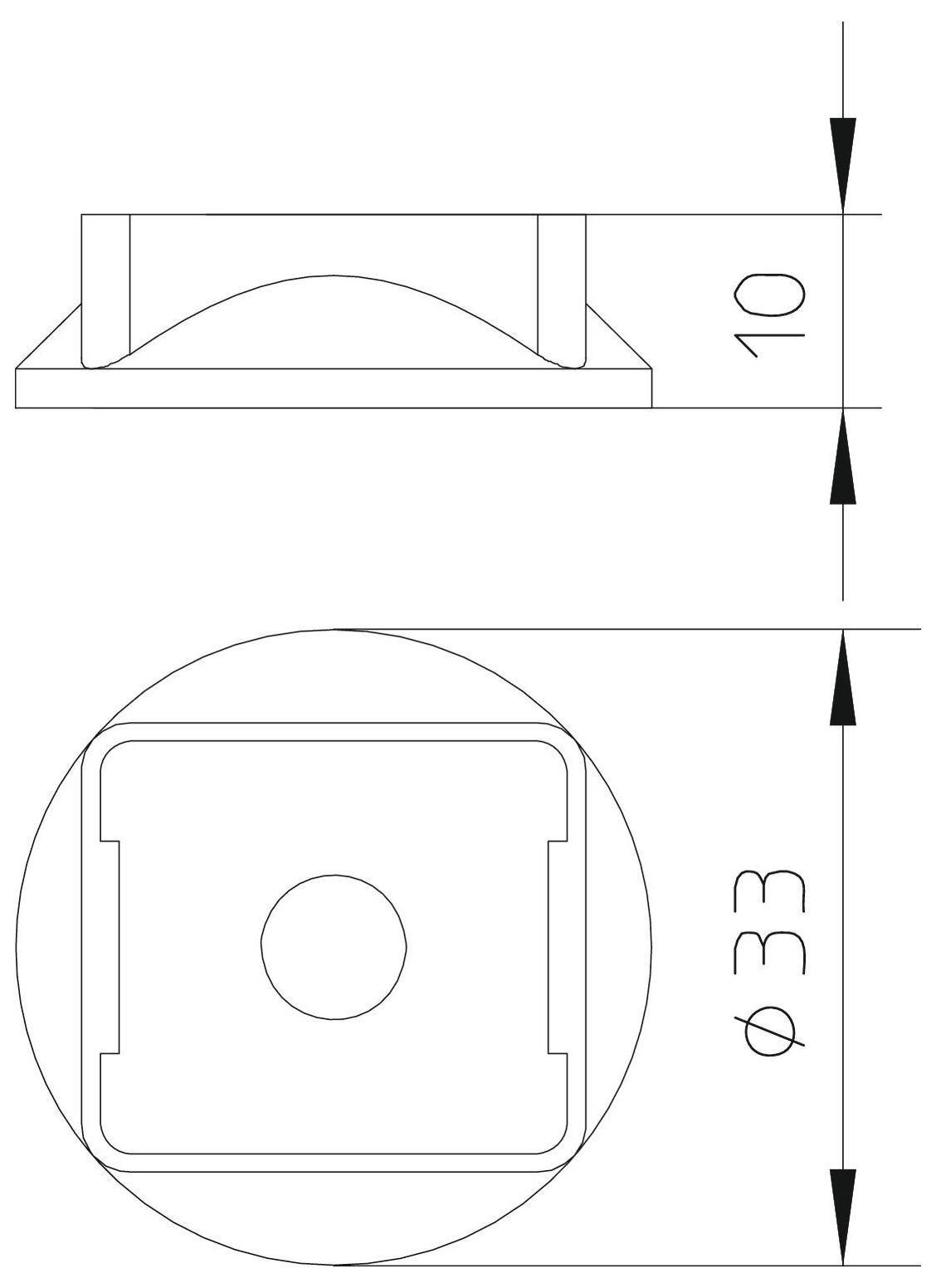 Подложка для безболтового держателя круглого проводника D8 мм, полипропилен