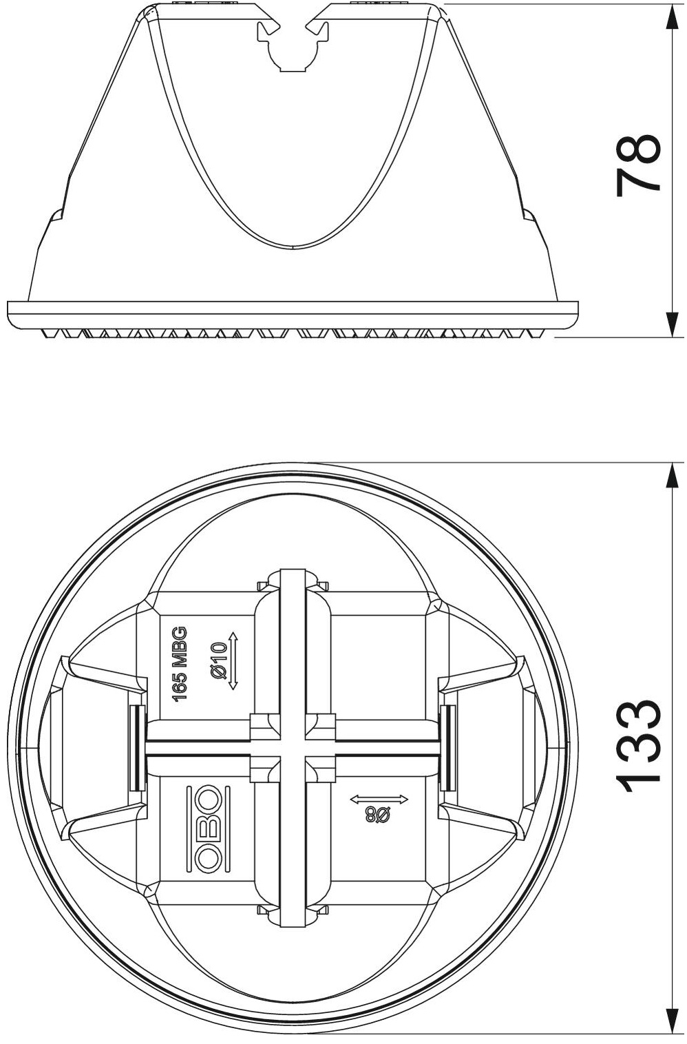 Держатель круглого проводника универсальный, d8-10 мм, пластик