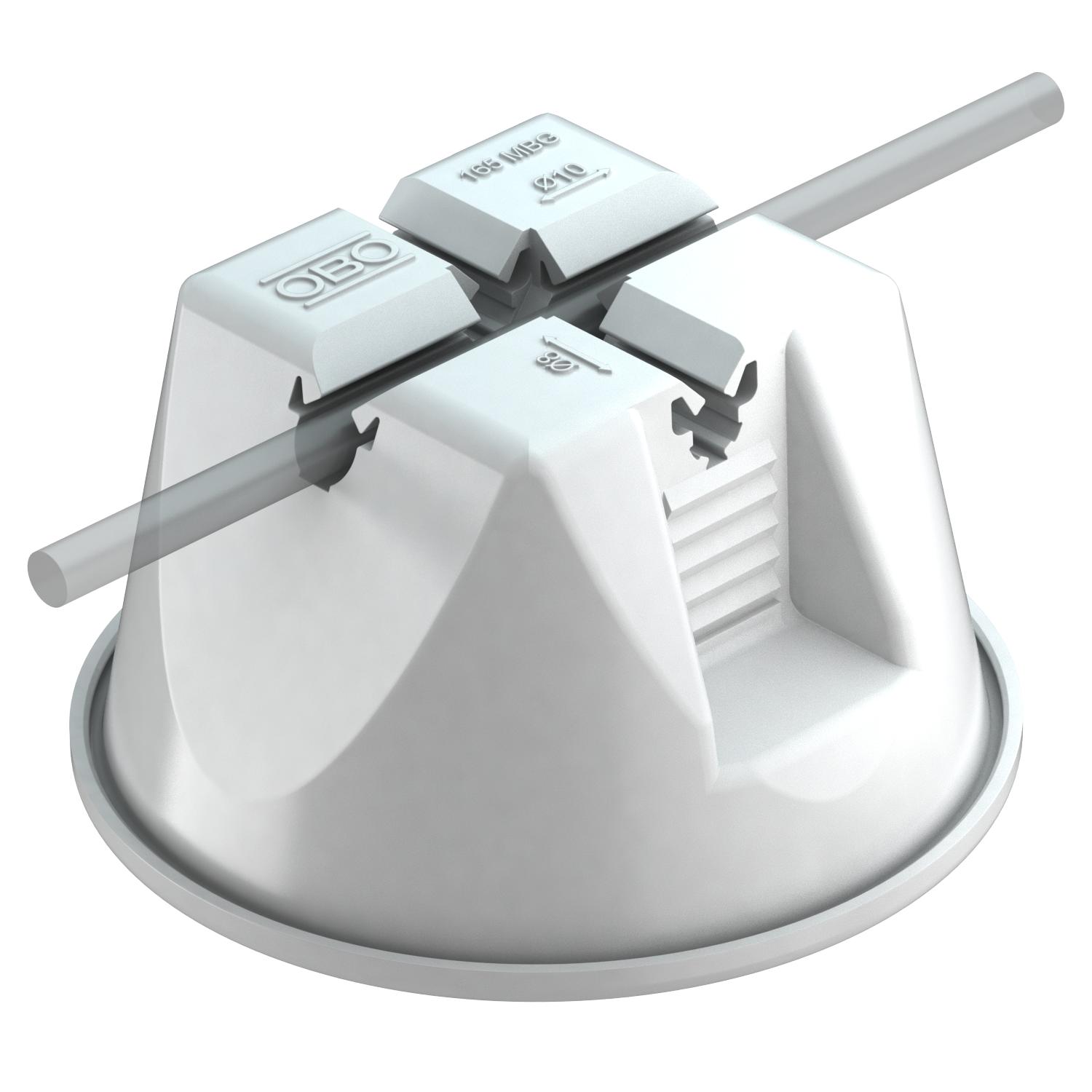 Держатель круглого проводника D8-10 мм универсальный, пластик/морозостойкий бетон, серый