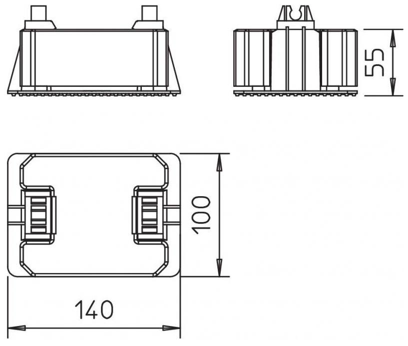 Держатель круглого проводника с двумя фиксаторами, d8-10 мм, пластик/морозостойкий бетон