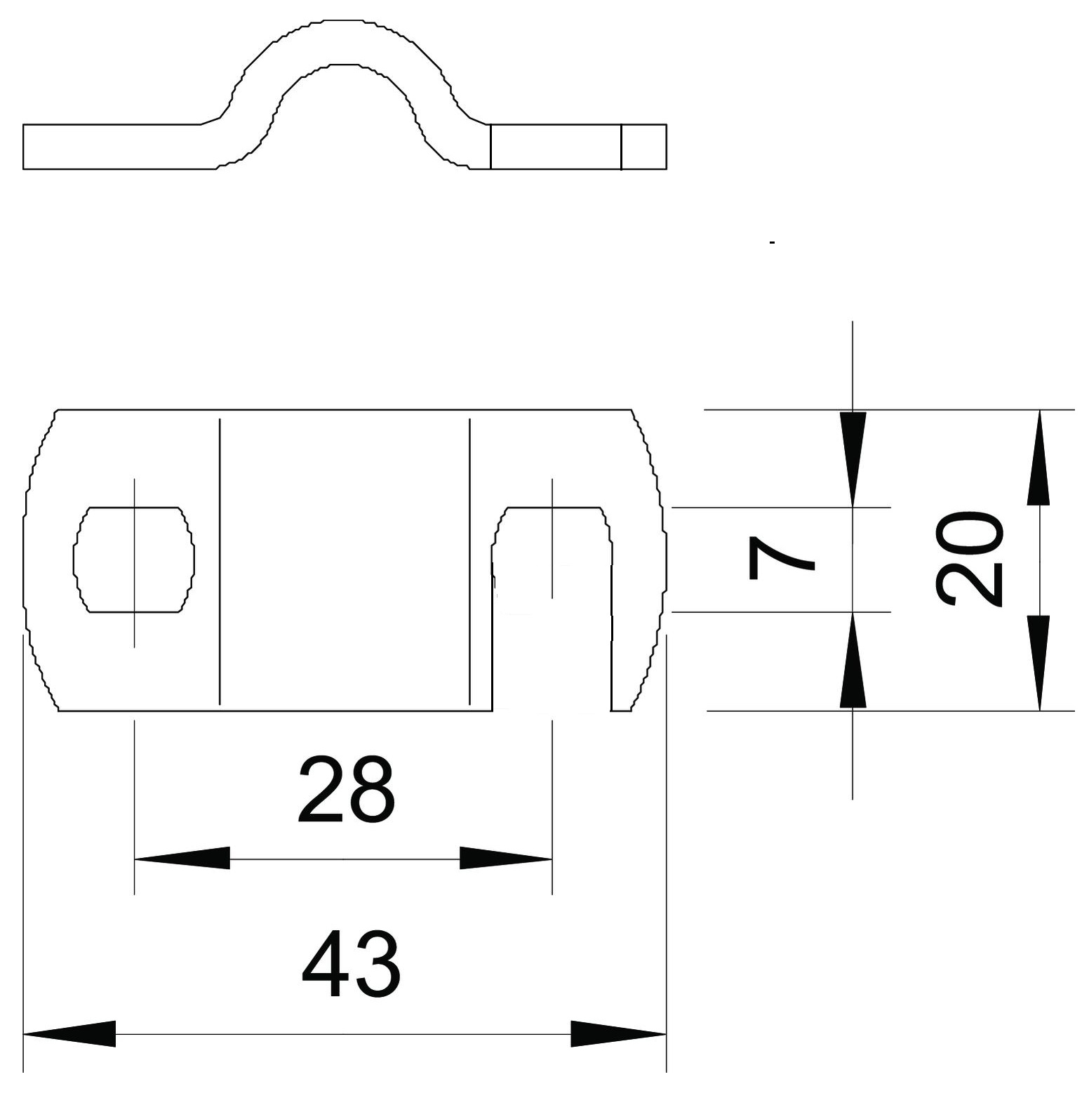 Скоба-перемычка крепежная для круглого проводника D8-10 мм, сталь, термодиффузионное цинкование