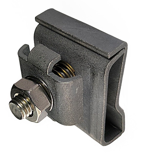 Держатель двух круглых проводников D8 мм на водосточном желобе, сталь, термодиффузионное цинкование