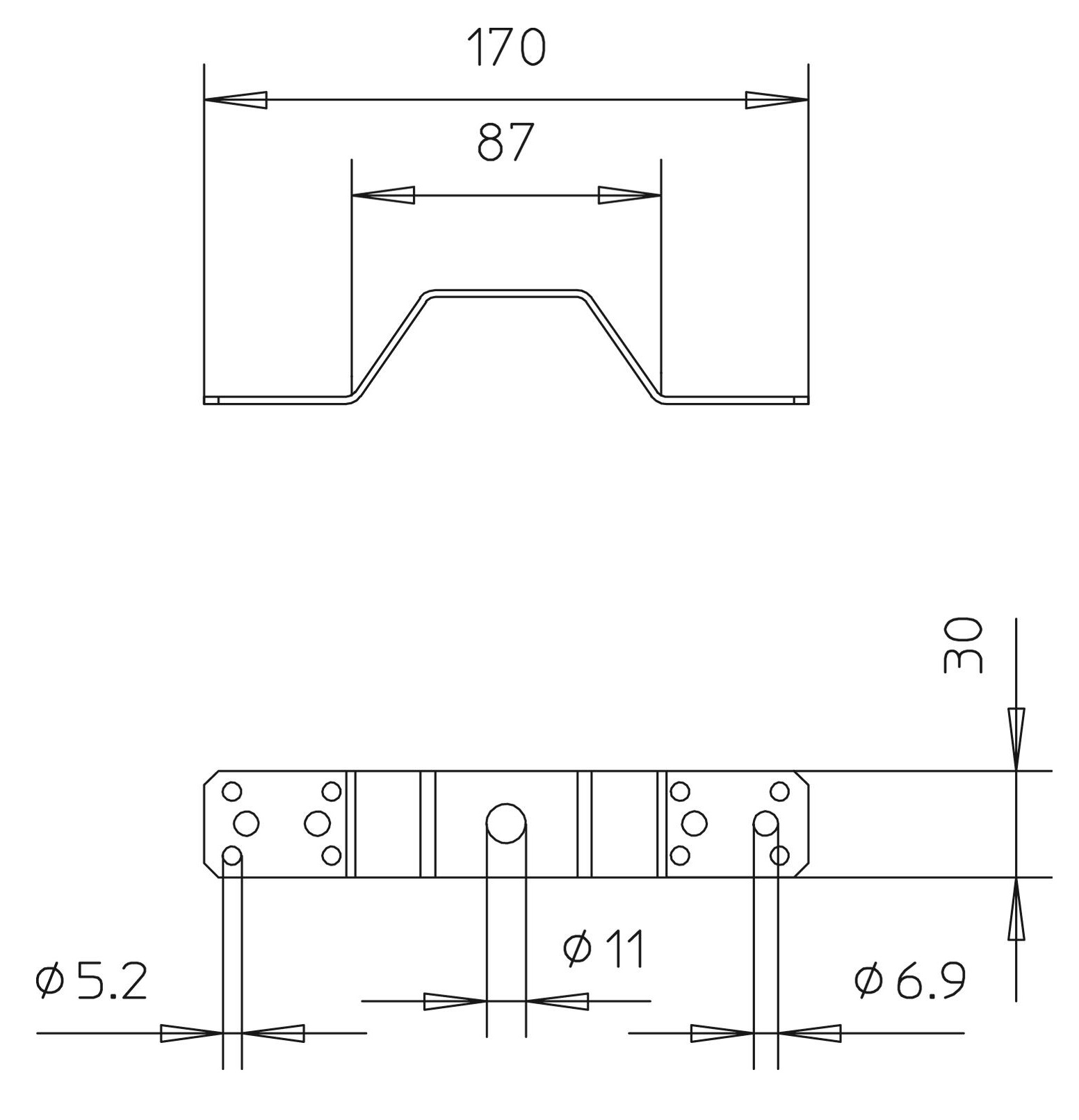 Опора мостовая (скоба-перемычка соединительная) OBO, алюминий