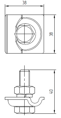 Зажим прижимной для круглого проводника D8-10 мм, сталь, горячее цинкование