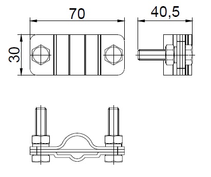 Соединитель прутка D8-10 мм и стержня D12-20 мм продольный, сталь, горячее цинкование