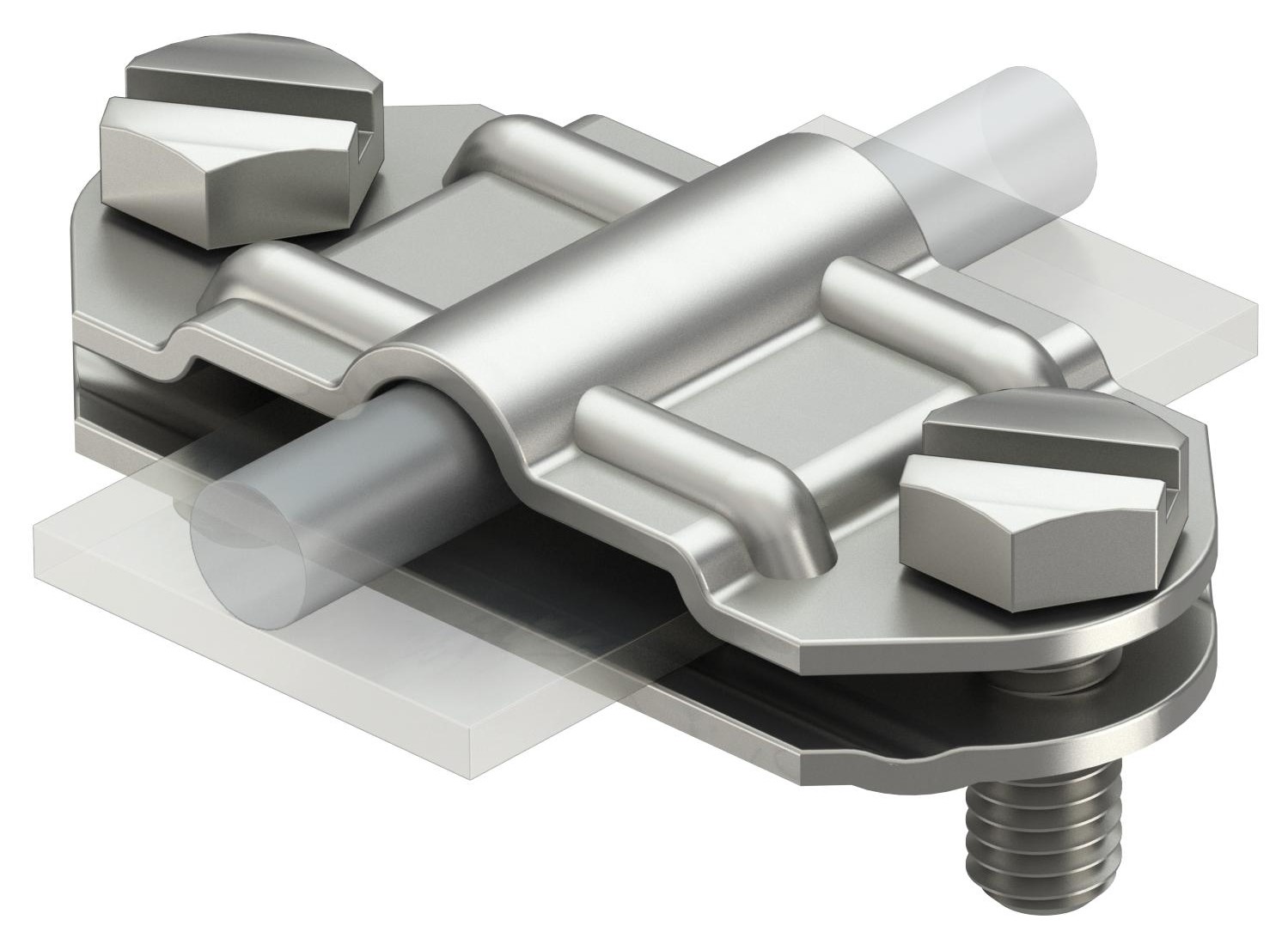 Соединитель прутка и полосы продольный, d8-10/30-40 мм, сталь нержавеющая