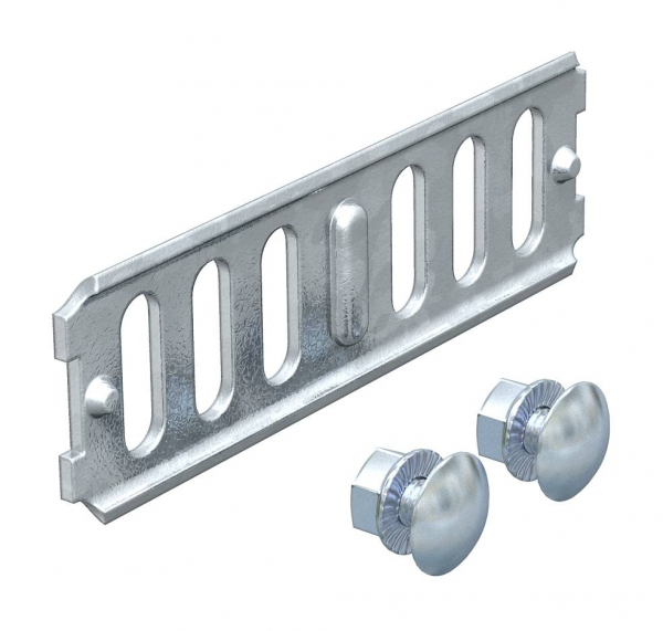 Соединитель RLVK 35 FS, продольный, для листовых лотков, L=100, сталь, конвейерный цинк