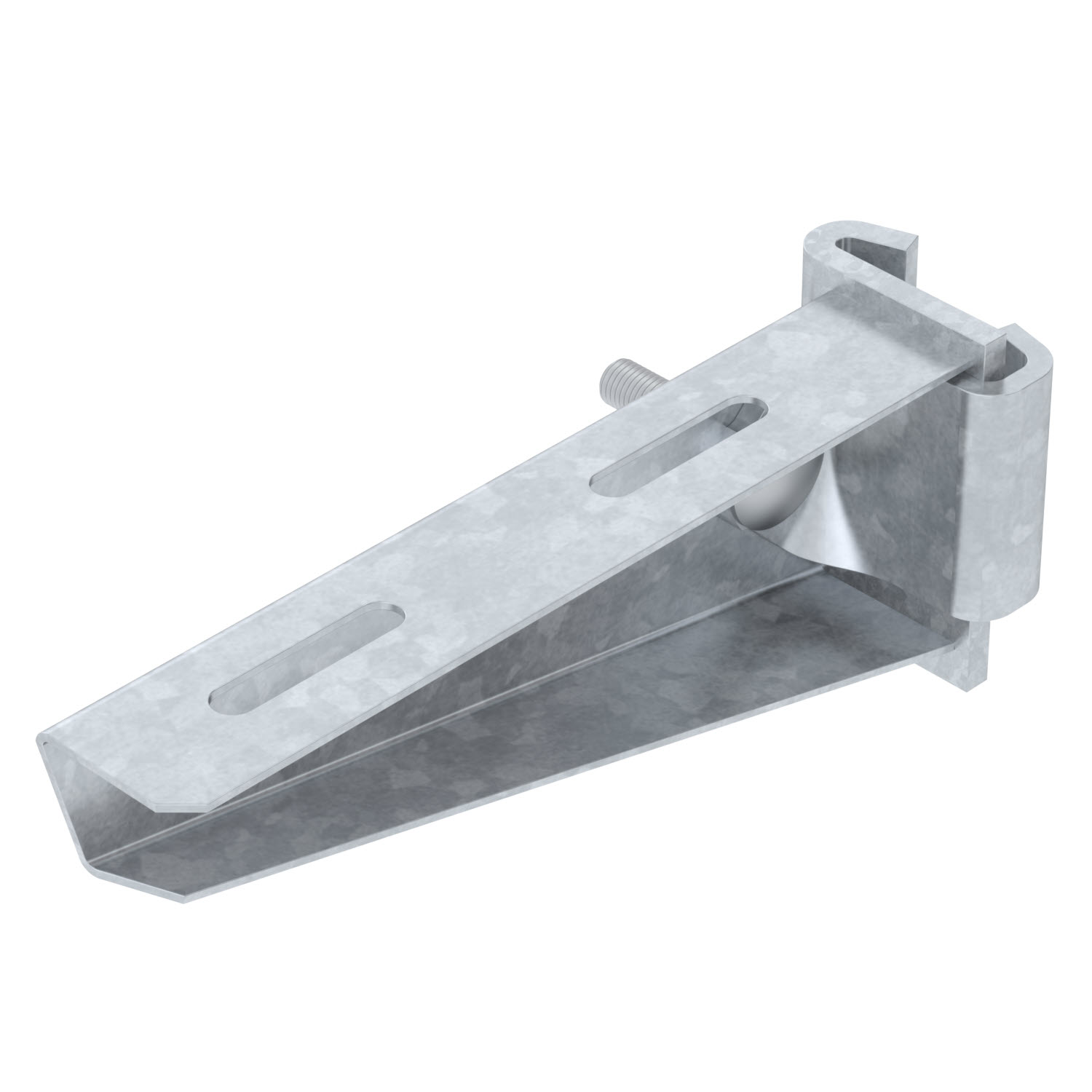 Кронштейн с зажимной скобой AS 30 16 FT, для средних нагрузок, основание 150 мм, сталь, горячий цинк