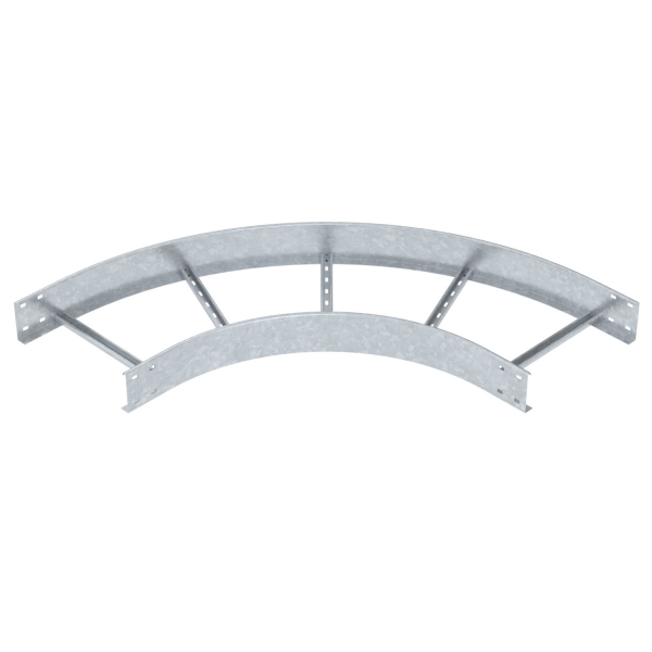 Секция угловая 90° LB 90 850 R5 FT, для лестничных лотков, R=500 мм, h=85 мм, B=500 мм, сталь, горячий цинк