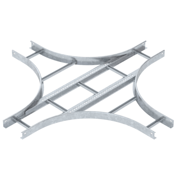 Секция Х-образная LK 830 R5 FT, для лестничных лотков, R=500 мм, h=85 мм, B=300 мм, сталь, горячий цинк