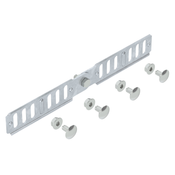 Соединитель RGV 35 FT, шарнирный, для листовых лотков, L=234, сталь, горячий цинк