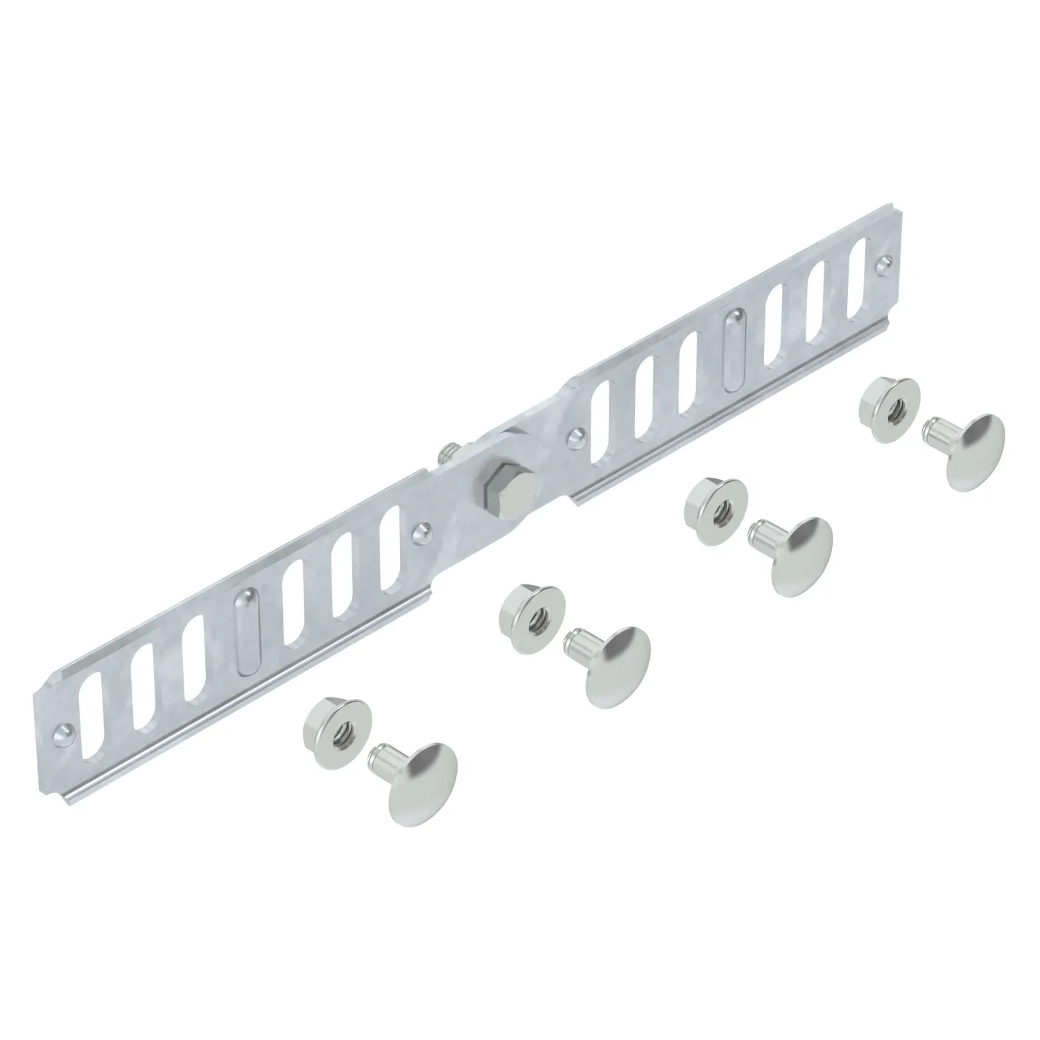 Соединитель RGV 35 FT, шарнирный, для листовых лотков, L=234, сталь, горячий цинк