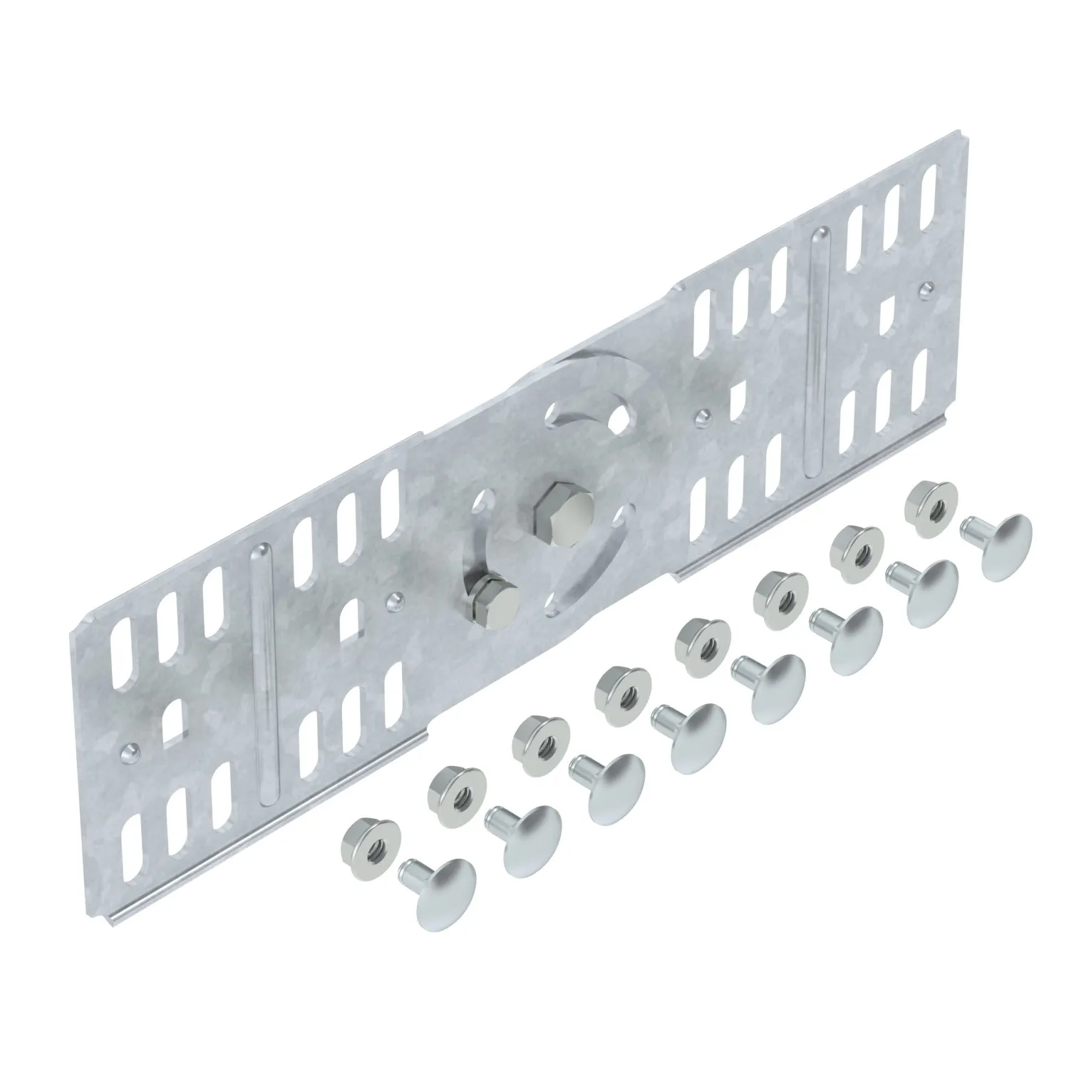 Соединитель RGV 85 FT, шарнирный, для листовых лотков, L=272, сталь, горячий цинк