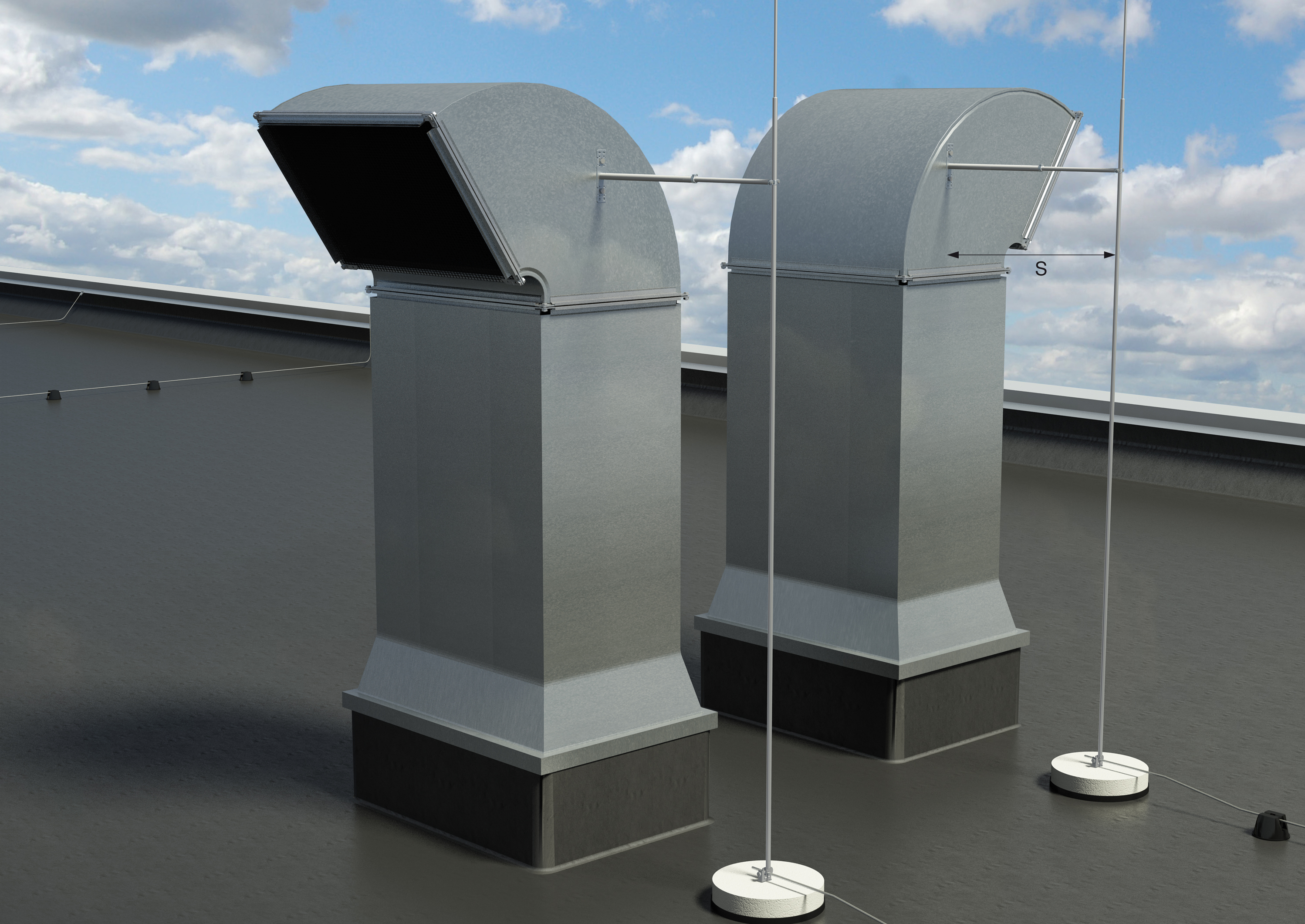 Молниезащита для промышленных объектов с плоской кровлей